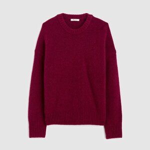 Madewell CloudSoft Drop-Shoulder Crewneck Sweater in Autumn Fuchsia